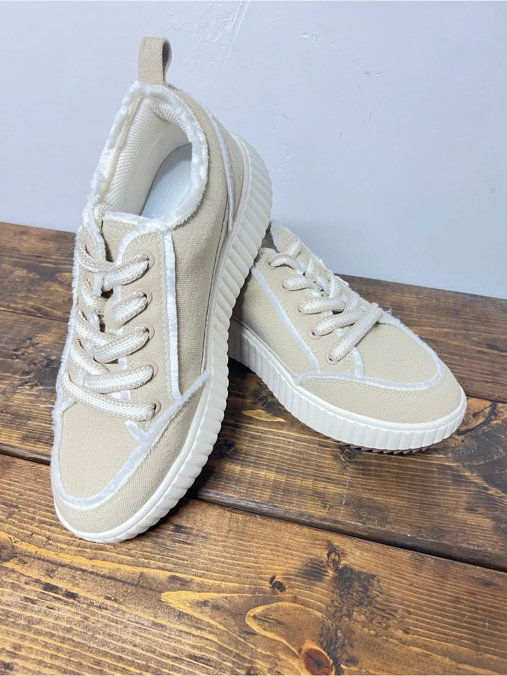 DREAM PAIRS [Kay] Denim Star Patchwork Platform Fashion Sneakers